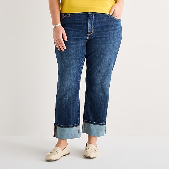 St. John's Bay Womens Plus High Rise Wide Leg Jean