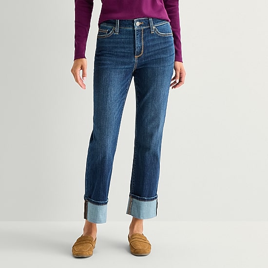 St. John's Bay Womens High Rise Straight Leg Jean