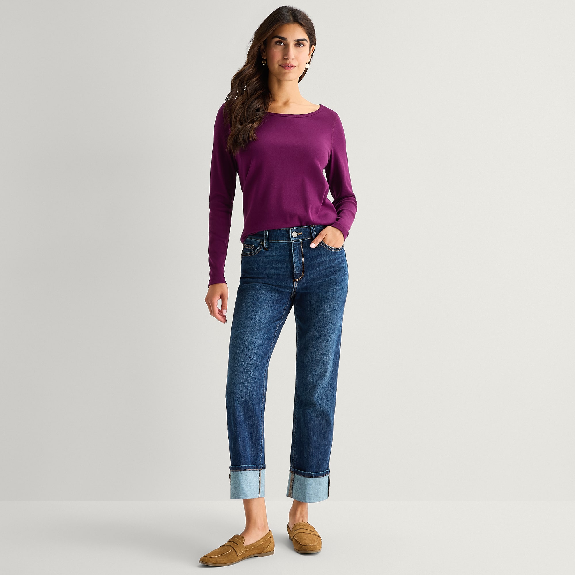 St. John's Bay Womens High Rise Straight Leg Jean