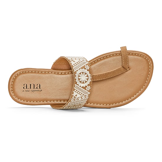 a.n.a Womens Embroidery Slide Sandals