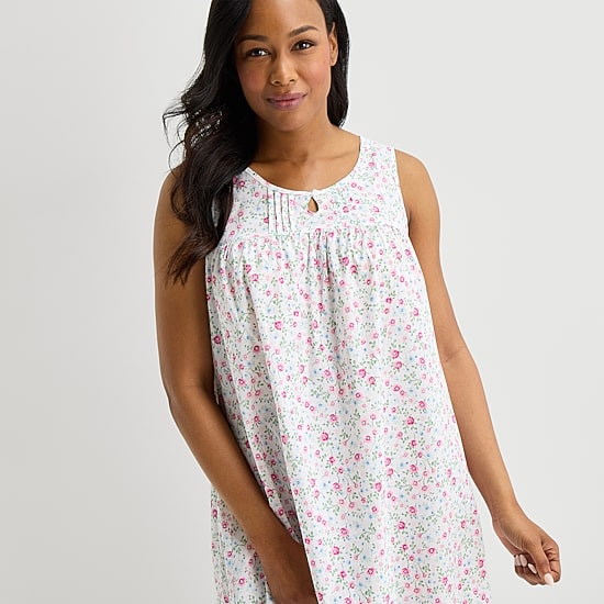Adonna Womens Sleeveless Round Neck Nightgown