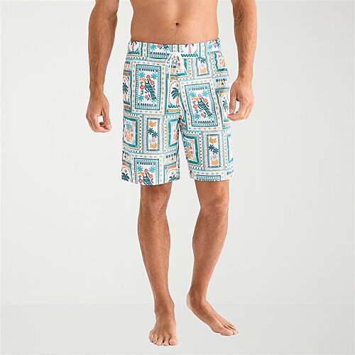 St. John's Bay Mens 9" Americana Abstract Board Shorts, X-large, Blue