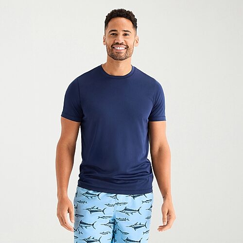 St. John's Bay Mens Short Sleeve Swim Shirt, Xx-large, Blue