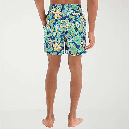 Burnside Mens Drawstring Waist 6" Floral Swim Trunks