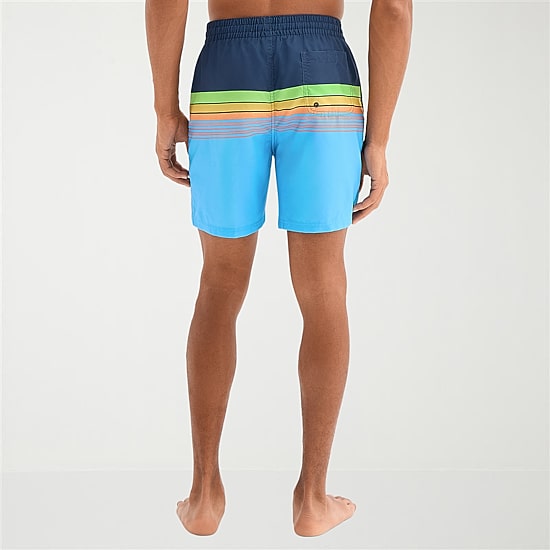 Burnside Mens Drawstring Waist 6" Striped Swim Trunks