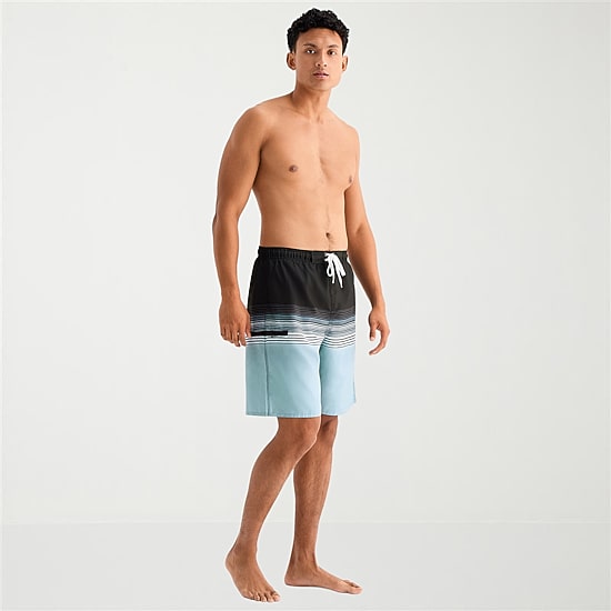 Burnside Mens Drawstring Waist 8" Striped Swim Trunks