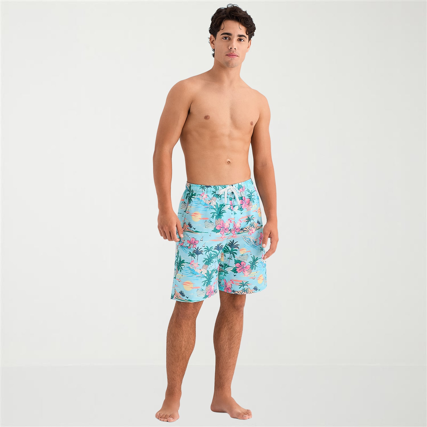 Burnside Mens Drawstring Waist 8" Swim Trunks