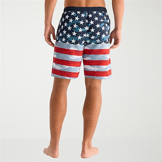 Burnside Mens Drawstring Waist 8" Holiday Swim Trunks