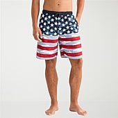 Burnside Mens Drawstring Waist 8" Holiday Swim Trunks