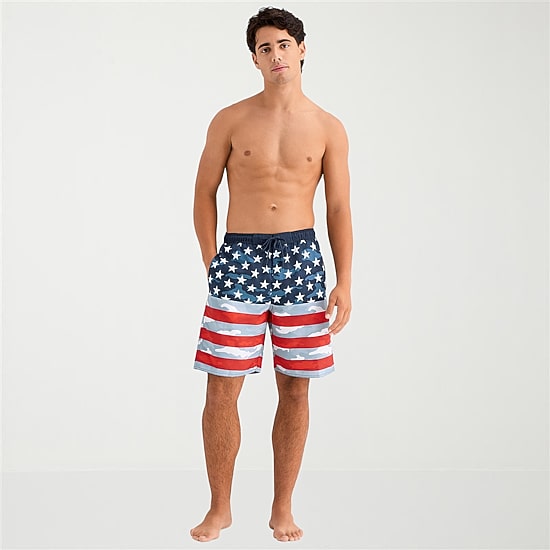 Burnside Mens Drawstring Waist 8" Holiday Swim Trunks
