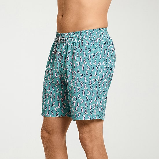 Hurley Mens Drawstring Waist 7 1/2" Ombre Swim Trunks