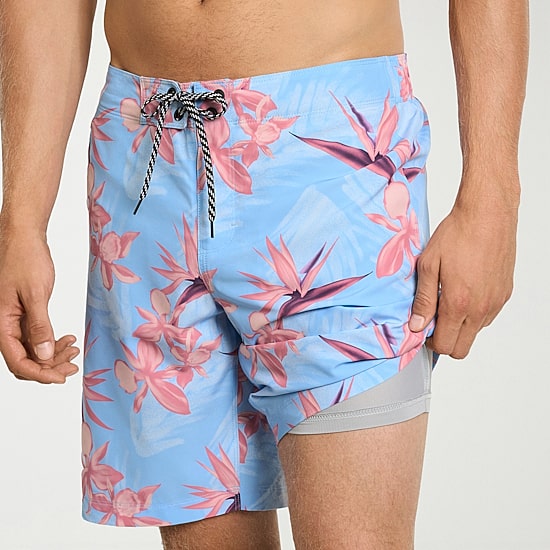 Hurley Mens Drawstring Waist 9 1/2" Ombre Swim Trunks