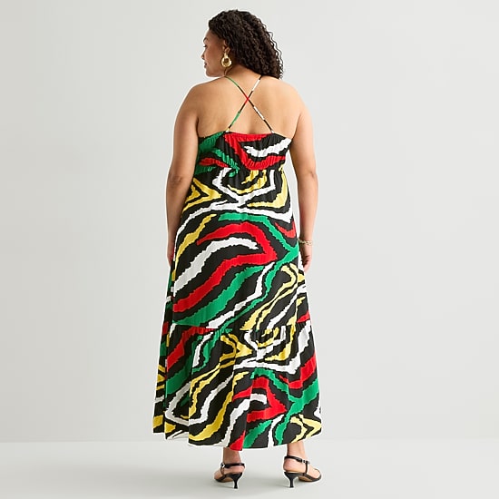Hope & Wonder Juneteenth Womens Plus Sleeveless Maxi Dress