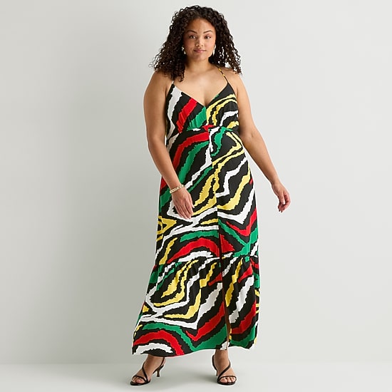 Hope & Wonder Juneteenth Womens Plus Sleeveless Maxi Dress