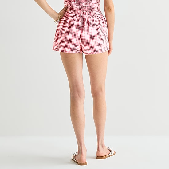 Arizona Womens Mid Rise Juniors Pull-On Short