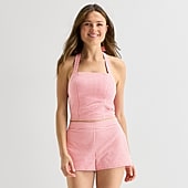 Arizona Womens Juniors Halter Neck Sleeveless Tank Top