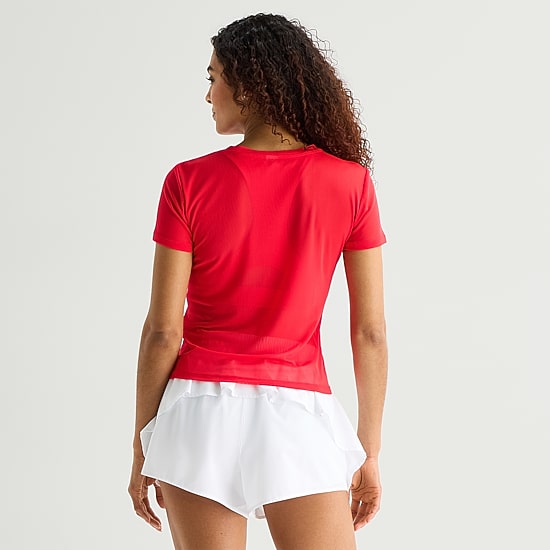 Xersion Mesh Womens Crew Neck Short Sleeve Active T-Shirt