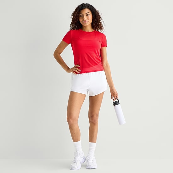 Xersion Mesh Womens Crew Neck Short Sleeve Active T-Shirt