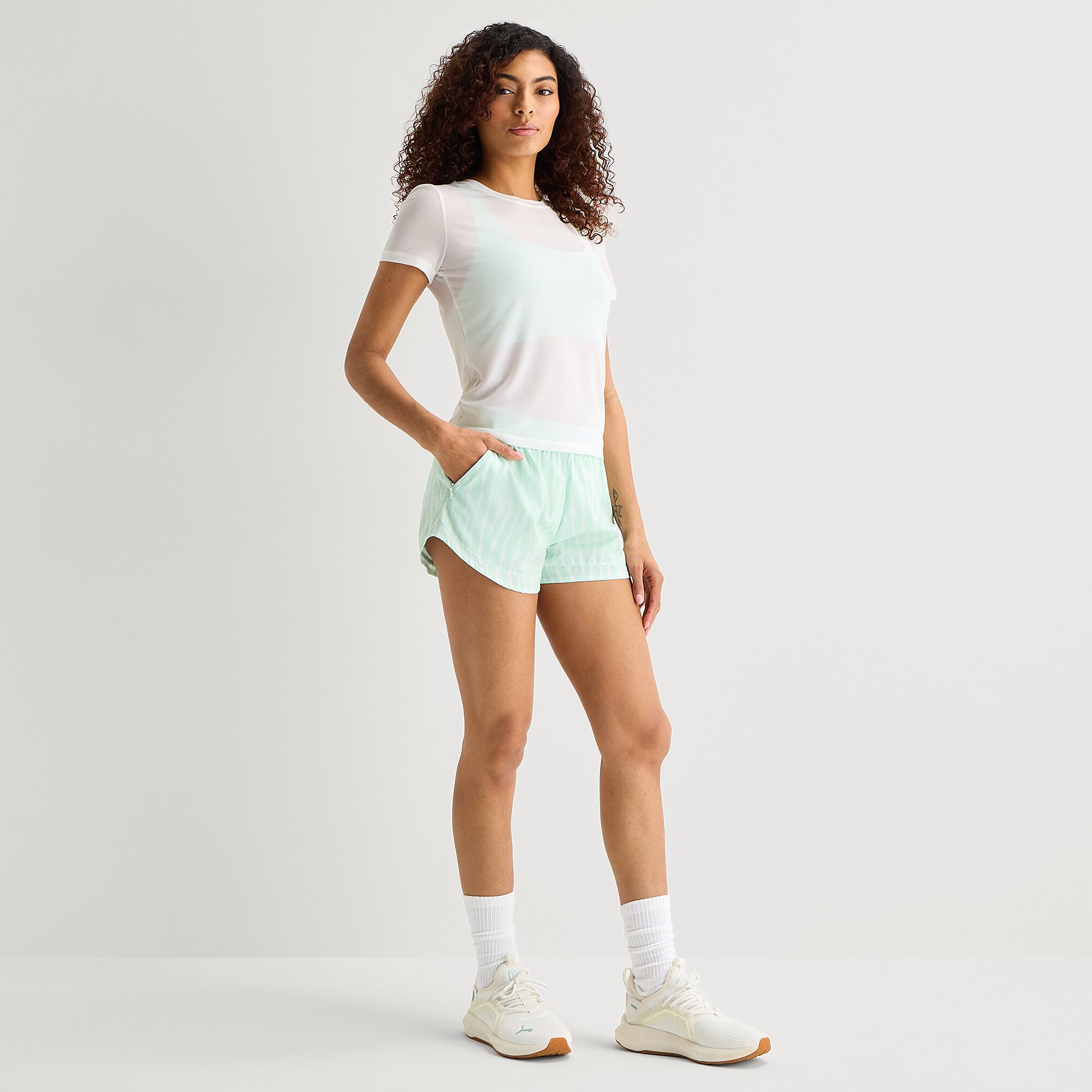 Xersion Mesh Womens Crew Neck Short Sleeve Active T-Shirt