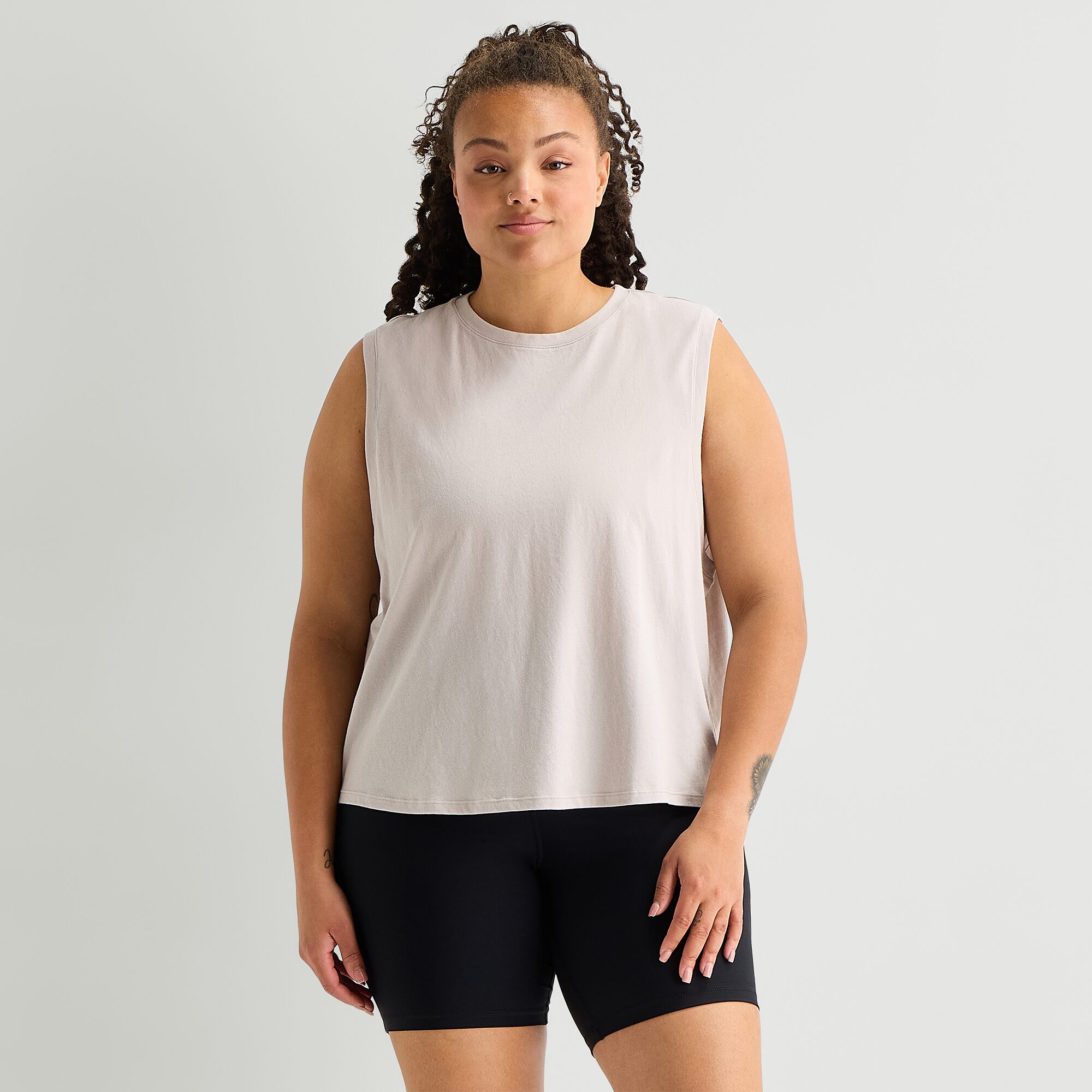 Xersion Womens Crew Neck Sleeveless Active Plus Tank Top