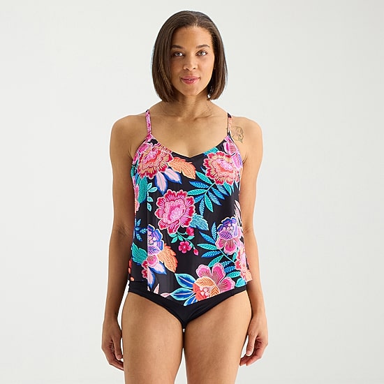 Sonnet Shores Womens Floral Tankini Swimsuit Top