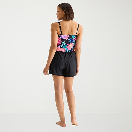 Sonnet Shores Womens Floral Swim Romper