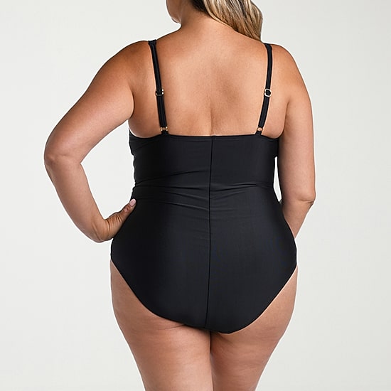 Liz Claiborne Womens Plus Moderate Coverage One Piece Swimsuit