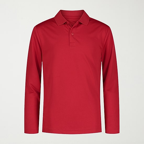 IZOD Little & Big Kid Boys Long Sleeve Regular Fit Wrinkle Resistant Moisture Wicking Polo Shirt