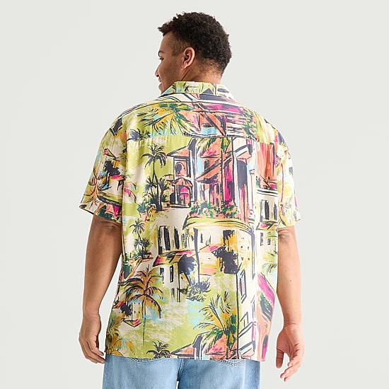 Arizona Mens Short Sleeve Classic Fit Big and Tall Button-Down Shirt