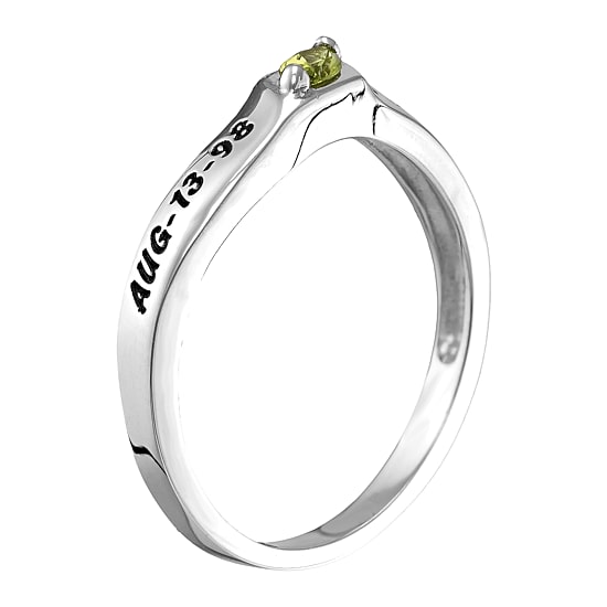 Personalized Womens Simulated Sterling Silver Stackable Ring