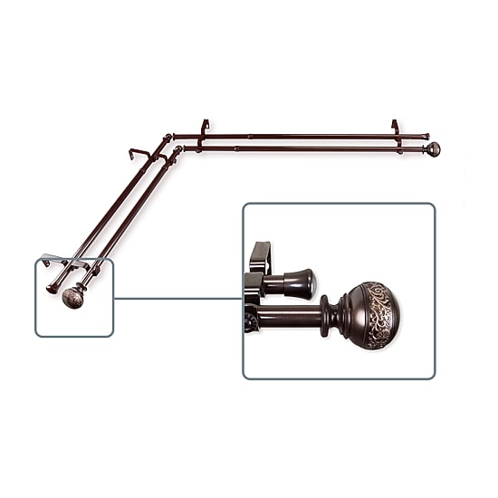 Rod Desyne Naomi Corner Double Curtain Rod
