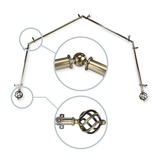Rod Desyne Twist 4 Sided Bay Window Rod