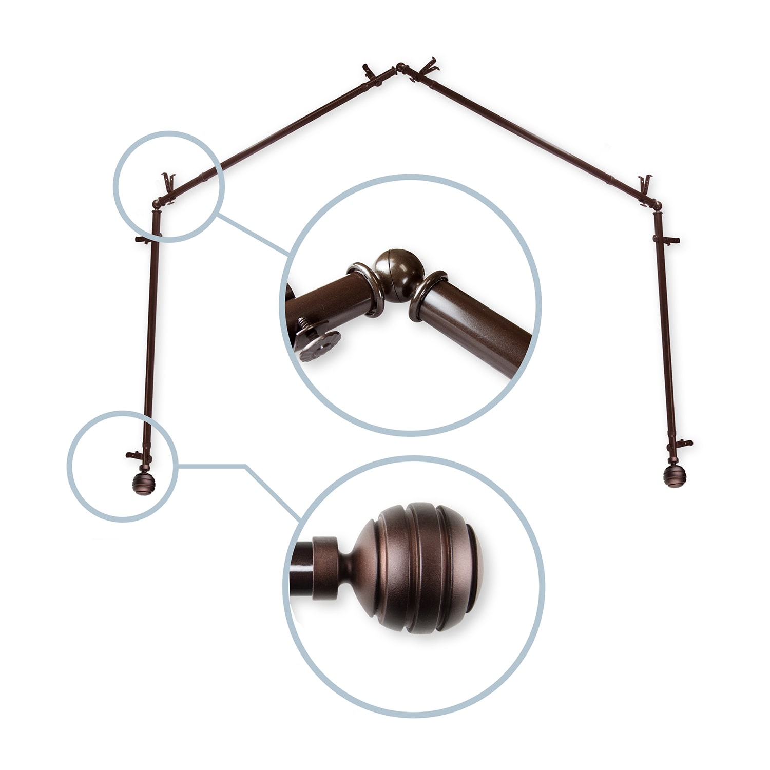 Rod Desyne Poise 4 Sided Bay Window Rod