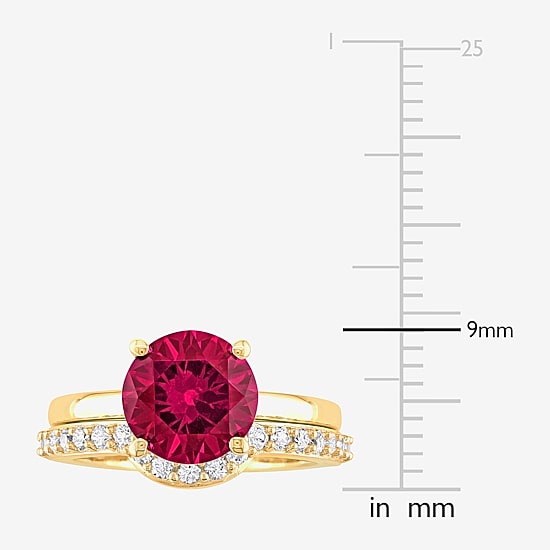 Modern Bride Gemstone Womens Lab Created Red Ruby 10K Gold Bridal Set