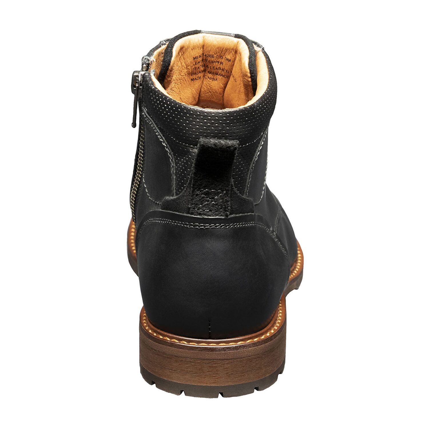 Florsheim Mens Chalet Cap Toe Stacked Heel Lace Up Boots