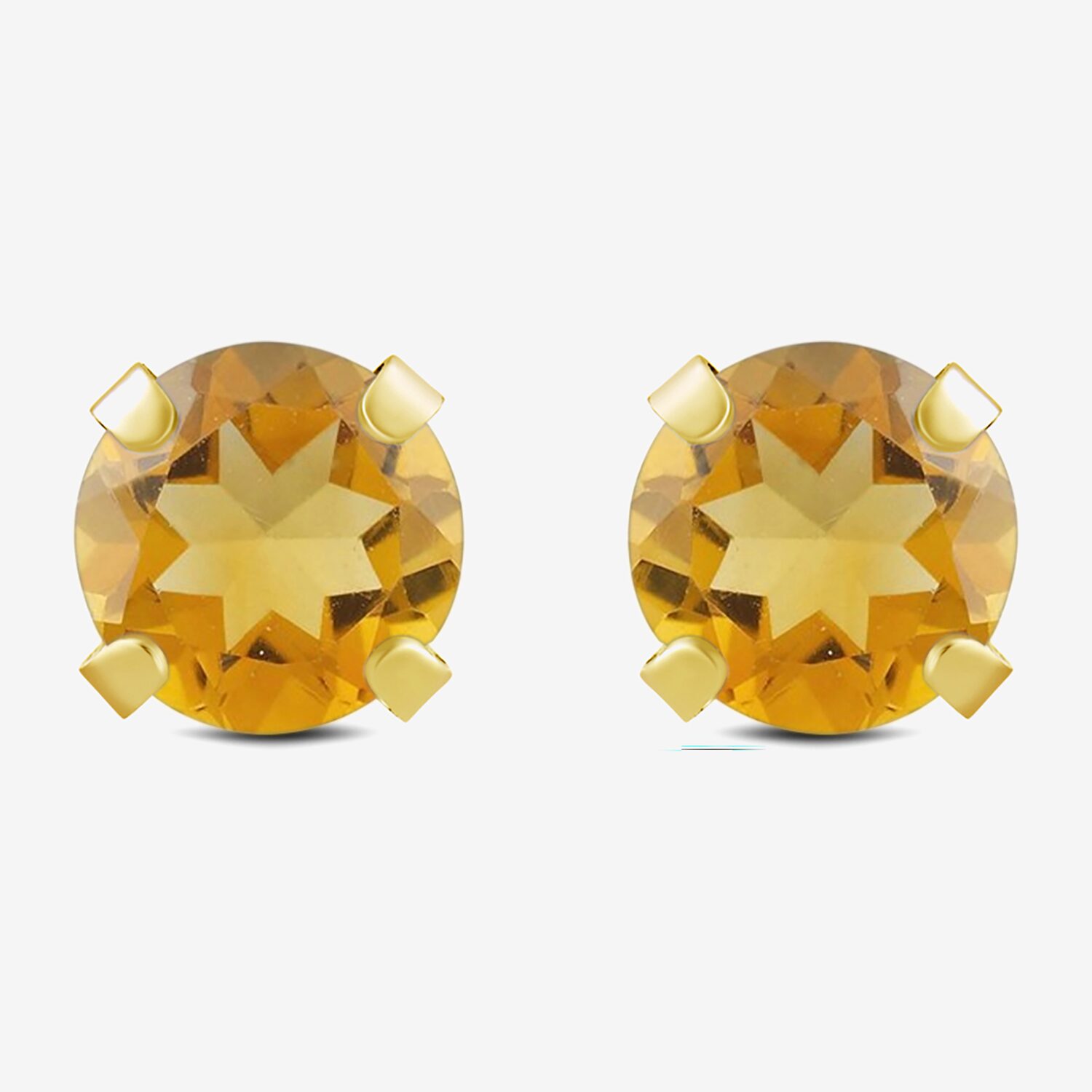 Gemstone 10K Gold 6mm Round Stud Earrings