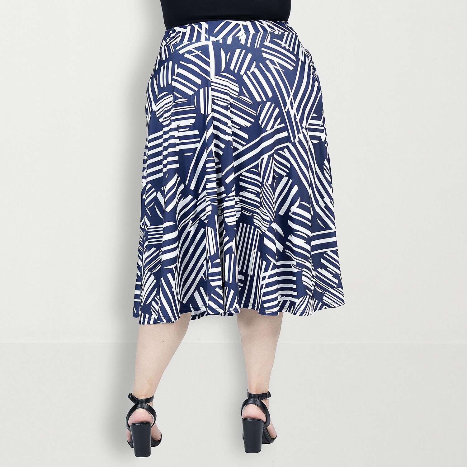 24seven Comfort Apparel Womens Plus Midi A-Line Skirt