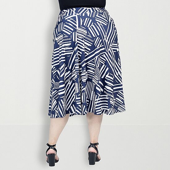24seven Comfort Apparel Womens Plus Midi A-Line Skirt