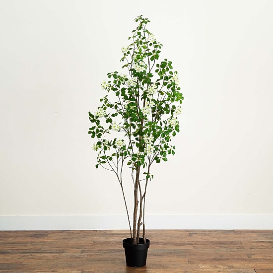 Nearly Natural 6' Dogwood With Real Touch Leaves Artificial Plant