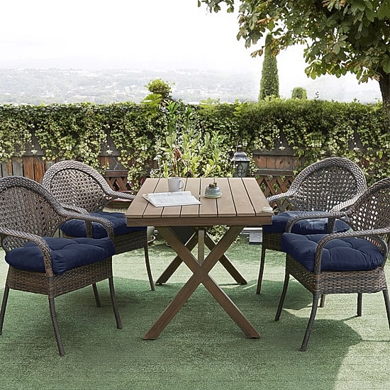 Sweet Home Collection™ Patio Cushions Indoor/Outdoor Reversible Chair Pads Tufted 19" x 19"