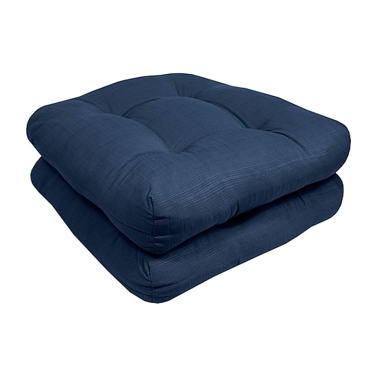 Sweet Home Collection™ Patio Cushions Indoor/Outdoor Reversible Chair Pads Tufted 19" x 19"