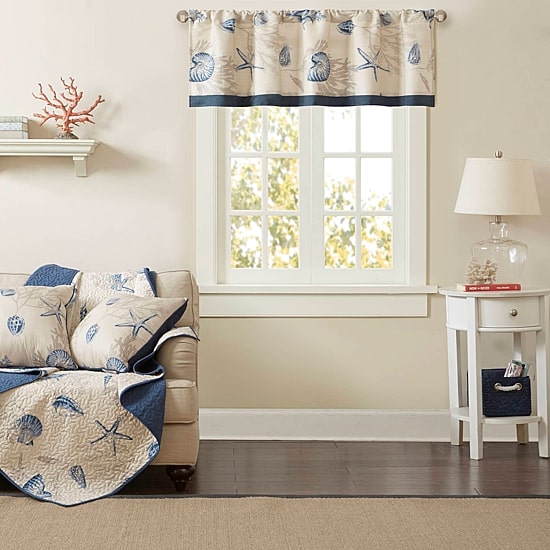 Madison Park Nantucket 50"W X 18"L Rod Pocket Tailored Valance