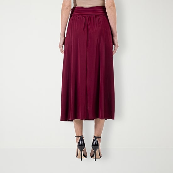 24seven Comfort Apparel Womens Stretch Fabric Maxi Skirt