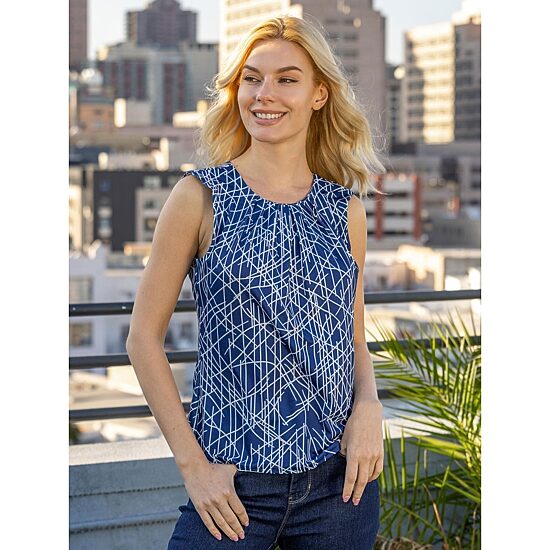 24seven Comfort Apparel Womens Round Neck Sleeveless Blouse