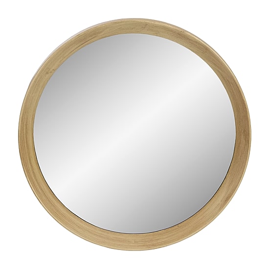 Northlight 13" Gold With Woodgrain Finish Round Wall Mirror
