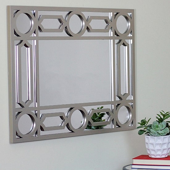 Northlight 29.5" Gray Framed Geometric Design Rectangular Wall Mirror
