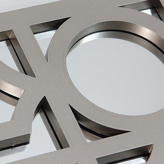 Northlight 29.5" Gray Framed Geometric Design Rectangular Wall Mirror