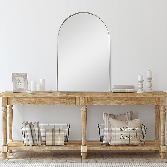 Northlight 36" Gold Framed Modern Arched Wall Mirror