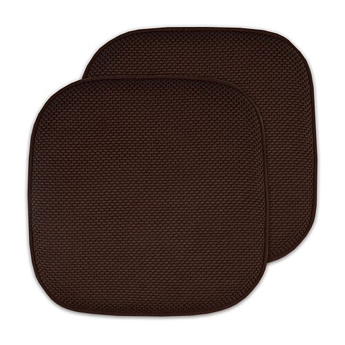 Sweet Home Collection Honeycomb Memory Foam No Slip Back 16" x 16" Chair Pad Cushion, One Size, Brown