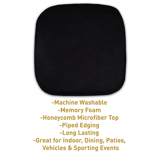 Sweet Home Collection™ Honeycomb Memory Foam No Slip Back 16" x 16" Chair Pad Cushion